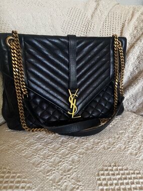 Saint Laurent Mixed Matelassé Triquilt Monogram AUTHENTIC